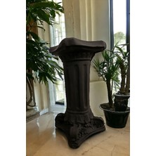 Libre Design Dekoratif 53 cm Büyük Boy Mat Siyah Roma Sütunu Ev Balkon Bahçe Dekorasyon Bohem Biblo Heykel