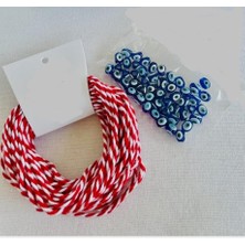 Yiğit Aksesuar Hediyelik 1o Metre Marteniçka Ipi ve 50 Adet Boncuklu Bileklik Yapım Seti