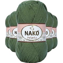 MiraLive 5 Adet Pırlanta Amigurumi El Örgü Ipi Yünü Haki Yeşil 11253