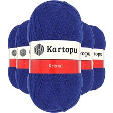 MiraLive 5 Adet Kristal Çift Katlı El Örgü Lif Ipi Lacivert K627