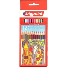 Bigpoint 12 Parça Metalik Boya Kalemi 944 Renkli Set 12 Renk Premium Kalite