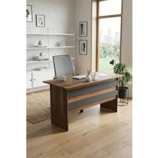 Robin Home Ofis Çalışma Masası Bilgisayar Masası Kahverengi-Gri