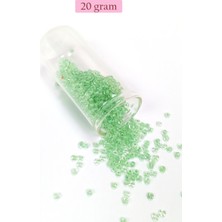 MiraLive Dökme Cam Kum Boncuk (8/0) 3 mm - 20 Gram - Şeffaf Açık Yeşil - BNC150