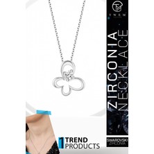 Swarovski Taşlı Gümüş Kelebek Kolye