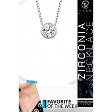 Swarovski Taşlı Gümüş Tektaş Bayan Kolye