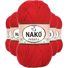 MiraLive 5 Adet Pırlanta Amigurumi El Örgü Ipi Yünü Gelincik Kırmızı 6741