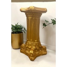 Libre Design Dekoratif 53 cm Gold Altın Roma Sütunu Antik Ev Balkon Bahçe Dekorasyon Biblo Heykel