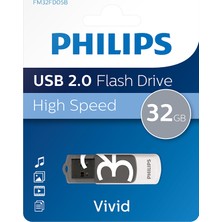 SHC4200 Philips FM32FD05B, 32GB, USB 2.0, Vivid, Gölge Grisi, Flash Disk