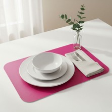 Grand Fine Art 2 Adet Pembe Deri Amerikan Servis Supla Dikdörtgen Pembe 33X44-KOLAY Silinebilir Supla