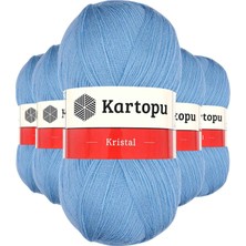 MiraLive 5 Adet Kristal Çift Katlı El Örgü Lif Ipi Bebe Mavi K540