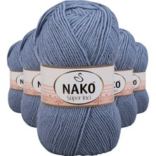 MiraLive 5 Adet Süper Inci El Örgü Ipi 100 gr Kot Mavi 1986