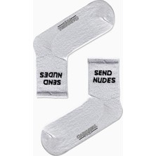 Carnaval Socks Send Nudes Yazılı Desenli Renkli Spor Çorap