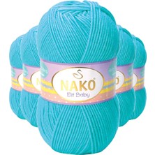 MiraLive 5 Adet Elite Baby El Örgü Ipi Tüylenmeyen Bebek Yünü Turkuaz 3323