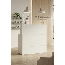 Robin Home Verona Ofis Karşılama Bankosu Sekreter Masası Beyaz