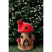 Libre Design Dekoratif 40CM Siyah Benekli Mantar Ev Bahçe Balkon Ev Dekorasyon Bohem Heykel Biblo