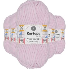 MiraLive 5 Adet Yumurcak Kadife El Örgü Ipi Toz Pembe K1562