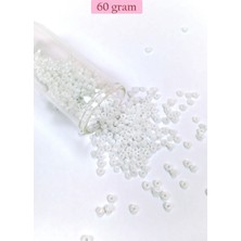 MiraLive Dökme Cam Kum Boncuk (8/0) 3 mm - 60 Gram - Inci Beyaz - BNC186