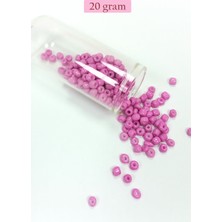 MiraLive Dökme Cam Kum Boncuk Büyük Boy (6/0) 4 mm - 20 Gram - Koyu Pembe - BNC091