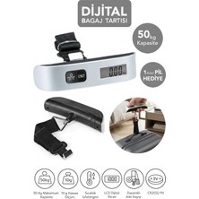 Meleni Home Dijital El Bagaj Tartısı - LCD Ekran 50KG Kapasiteli Askılı Valiz Bavul Kantarı Pil Hediyeli
