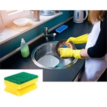 MiraLive Oluklu Bulaşık Süngeri Ekonomik Paket 10 Adet Eskta Güçlü Kolay Temizlik