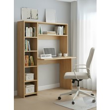 Freehome Premium Mdf Ürün Modern Kitaplıklı Çalışma Masası | Raflı Öğrenci ve Home Ofis Bilgisayar Masası