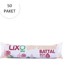 MiraLive Battal Boy Çöp Torbası 75 x 90 cm 10 Lu Rulo x 50 Paket = 500 Adet (Mavi)