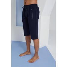 Kly 303B Battal Yan Fermuarlı Tek Kapri-Lacivert-Xl