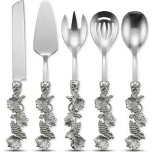 Onon Retro Gümüş 5 Parça Paslanmaz Çelik Servis Takımı