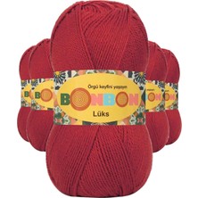 MiraLive 5 Adet Lüks Patik Ipi Yünü Koyu Kırmızı 98676