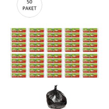 MiraLive J-250 Jumbo Boy Çöp Torbası 80 x 110 cm 10 Lu Rulo x 50 Paket = 500 Adet (Siyah)