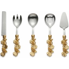 Onon Retro Altın/Gold 5 Parça Paslanmaz Çelik Servis Takımı