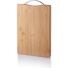 MiraLive Metal Tutacaklı Lüx Bambu Kesme Tahtası 30CM X20CMX1.8CM ROYALEKS-67458