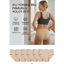 Bravie 6’lı Yüksek Bel Pamuklu Külot Seti Ten