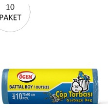 MiraLive Battal Boy Çöp Torbası 75 x 90 cm 10 Lu Rulo x 50 Paket = 500 Adet (Mavi)