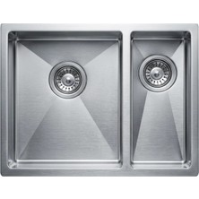 Livinox 34X40X17 cm 1,5 Gözlü Damlalıksız Polisajlı Küçük Göz Sağda Paslanmaz Çelik Eviye