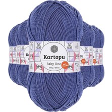 MiraLive 5 Adet Baby One Tüylenmeyen El Örgü Ipi Yünü Açık Lacivert K604