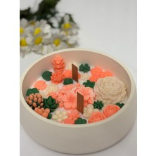 Serenity Sanat Renkli Çiçek Bahçesi Konsept Kase Kokulu Hediyelik Dekoratif Mum