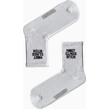 Carnaval Socks First Class Bıtch Yazılı Desenli Renkli Spor Çorap