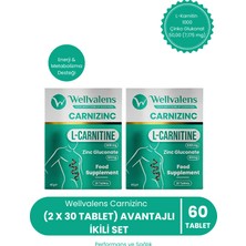 Wellvalens Carnizinc L-Karnitine 1000 Mg + Çinko | Enerji & Metabolizma Desteği Ikili Paket 60 Tablet
