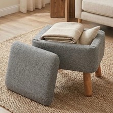 Zem Orso Bohem Sandıklı Puf, Gri