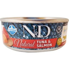 N&D Natural Tuna Ve Somon Balıklı Yetişkin Kedi Konservesi 70 Gr