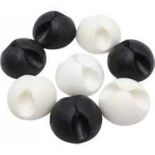 MiraLive Siyah Beyaz Kablo Sabitleme Klipsi 10'lu