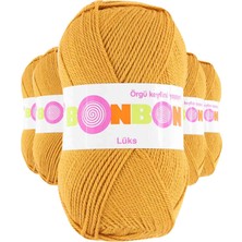 MiraLive 5 Adet Lüks Patik Ipi Yünü Hardal 98415