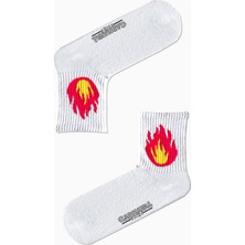Carnaval Socks Alev Desenli Desenli Renkli Spor Çorap