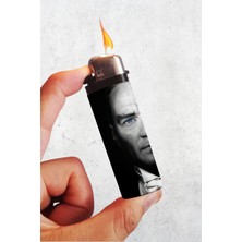 Huggy Craft Atatürk Mavi Gözlü Baskılı Klasik Çakmak, Tekrar Doldurulabilir