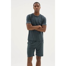 Kly %100 Pamuk Yeni Sezon Erkek Şık Tasarım Şortlu Takım-Gri-Xl