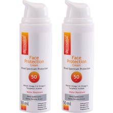 Dermoskin Güneş Koruyucu Krem 50 ml SPF 50 Tüm Cilt Tipleri İçin Nemlendirici Özellikli 2'li Avantaj Paket