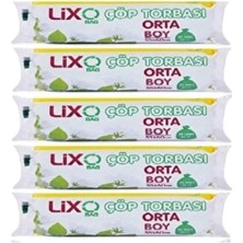 MiraLive Orta Boy Çöp Torbası 55 x 60 cm 20 Li Rulo x 5 Paket = 100 Adet (Mavi)