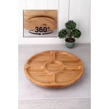 MiraLive Döner Bambu Sunum Tabağı 5 Bölmeli 25 cm Royaleks-Bls DS2525