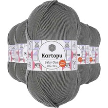 MiraLive 5 Adet Baby One Tüylenmeyen El Örgü Ipi Yünü Koyu Gri K1921